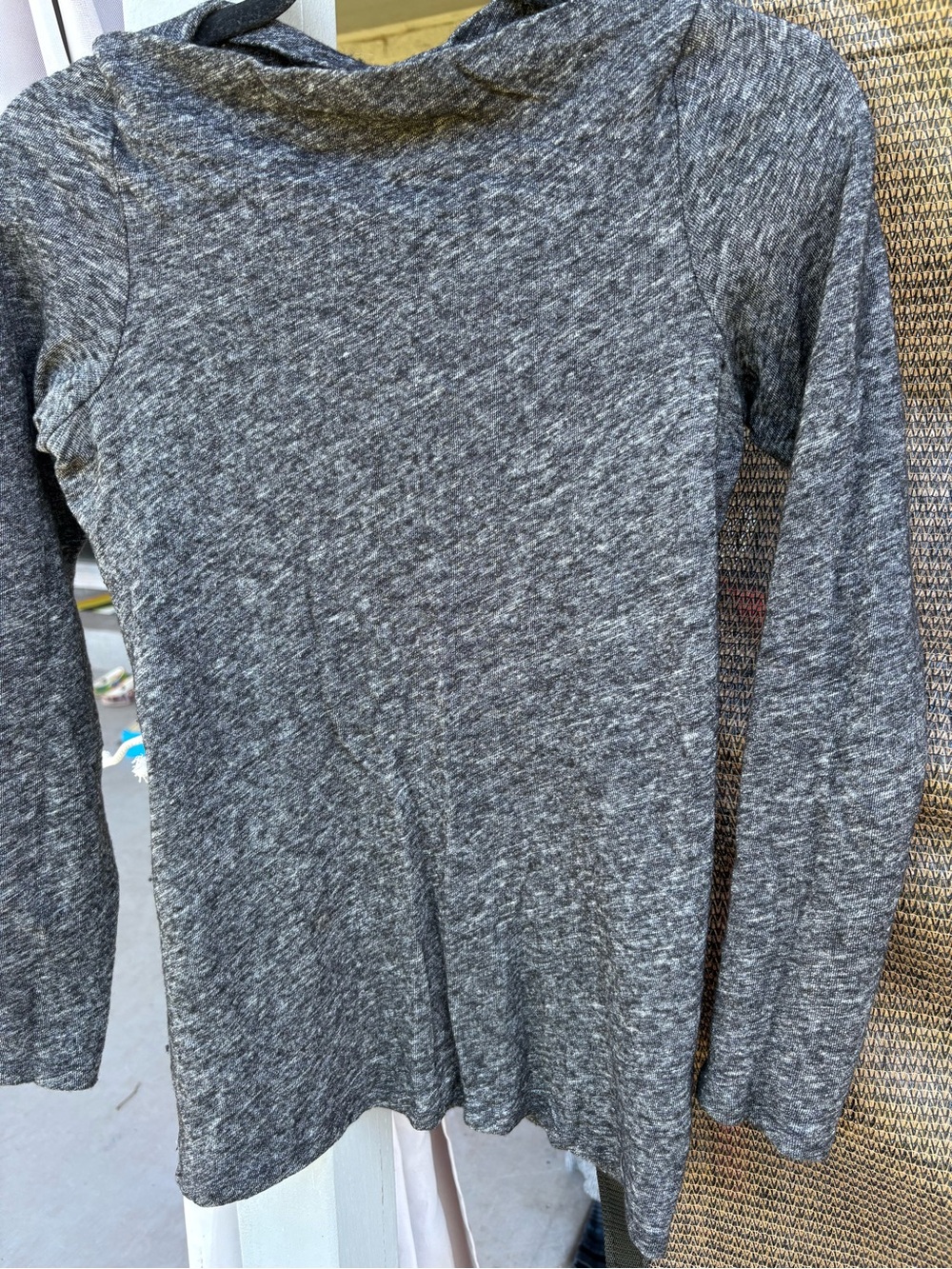 Eileen Fisher Heathered Gray Long-Sleeve Crewneck
